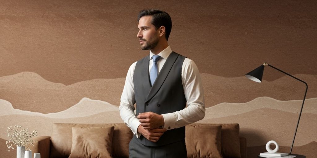 Hombre con traje elegante, ejemplo de traje a medida vs traje de confección
